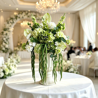A-2000 Meilleure Vente Centre de Table de Mariage Boule de Fleurs en Soie Verte Hortensia Rose avec Plantes Suspendues pour Décoration d'Événements