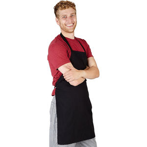 Tablier de cuisine en polyester et coton, personnalisable, pas cher, en gros, faible MOQ, avec deux poches et logo - Product Image 3
