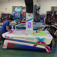 Table de hockey sur air commerciale avec écran de projection surélevé, fonctionnement à monnayeur, éclairage LED et garantie d'un an