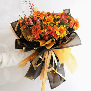 Papel mate impermeable con borde dorado de puntos redondos, papel de embalaje para flores, papel mate hecho a mano, papel para regalo, floristería - Product Image 2