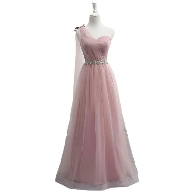 15154# Custom Made Various Styles Optional Simple Pink A-line Lace Bridesmaid Dress Elegant Evening Party Prom Dress Bridal Gown