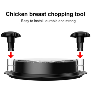 Desmenuzador de Carne de Pollo Redondo Raybin: Herramienta Giratoria con Base Antideslizante y Tapa Transparente, Tazón Manual para Desmenuzar Pollo - Product Image 6