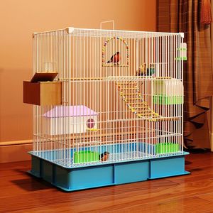 กรงนกโลหะขนาดใหญ่สำหรับนกแก้ว นกมีนาห์ พร้อมถาดอาหารกันหกและที่นั่ง - Product Image 3
