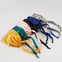 Petite Pochette à Cordon en Soie Satinée de Luxe avec Logo Personnalisé, Sac Anti-Poussière, Sacs Cadeaux à Cordon pour Bijoux, Maquillage, Cheveux et Bonbons