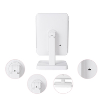 Usine personnalisé de haute qualité rectangle auto cut 360 miroirs 3 face espejos à trois voies led light up blanc miroir pour dame