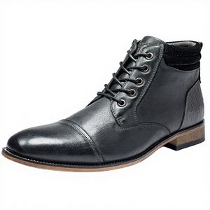 Botas Romanas de Tobillo Impermeables con Cordones de Cuero Genuino, Zapatos Casuales para Hombre Otoño/Invierno - Product Image 2