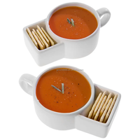 Tasse en Céramique Soupe et Biscuits avec Support à Biscuits, Tasse à Café Soupe et Biscuits ou Ensemble Bol à Céréales