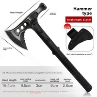 Hache tactique multifonctionnelle polyvalente, lame de bushcraft en acier inoxydable 420, tranchant de coupe de 9,7 pouces, pour la défense personnelle en extérieur