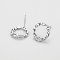 En gros Simple Cubic Zirconia Boucles D'oreilles En Argent 925 Bijoux Pour Femmes Bijoux De Mode Boucles D'oreilles