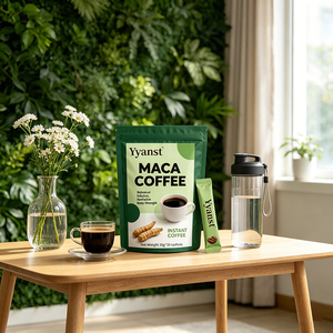 Café Instantáneo Herbal Botánico de Raíz de Maca, 10g*10 Sobres, Bolsa Verde Reutilizable, Nutre Suavemente, Alivia la Fatiga Diaria - Product Image 6