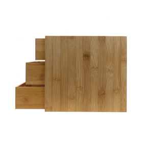 Hiện Đại Thân Thiện Với Môi Tre Bằng Gỗ Ngăn Kéo Tổ Chức Hộp 3 Lớp Thiết Kế Vuông 3-Mảnh Lưu Trữ Tủ Quần Áo Nhà Bếp Phòng Tắm Văn Phòng - Product Image 5