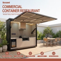 Module de cuisine extérieur moderne 3m (10FT) toutes saisons, station de cuisson préfabriquée pour jardin avec rangement intégré et structure en acier galvanisé