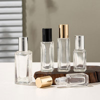 Étiquettes personnalisées 3ml 4ml 5ml 6ml 15ml 20ml carré de 10ml bouteille de parfum en verre à bille roulante en métal bouteille d'huile essentielle en verre