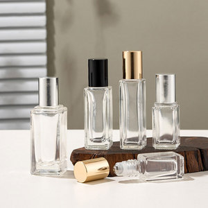 Étiquettes personnalisées 3ml 4ml 5ml 6ml 15ml 20ml carré de 10ml bouteille de parfum en verre à bille roulante en métal bouteille d'huile essentielle en verre - Product Image 2