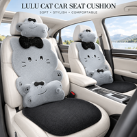 Adorable Coussin de Siège Auto en Peluche en Forme de Chat LuLu, Ensemble Complet, Plusieurs Options de Pièces, Doux et Chaud, Décoration Intérieure de Voiture pour l'Hiver, pour Civic