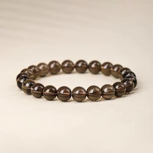 Wholesale Crystal Beads Jewelry <b>Bracelets</b> Women Smoky Quartz <b>Stone</b> Stretch Round Beads <b>Bracelet</b> - Product Image 4