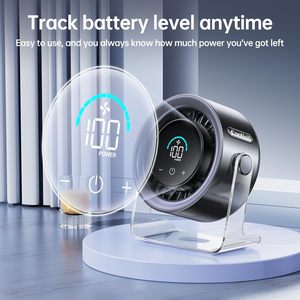 Ventilateur de bureau 2026 en promotion, ultra-silencieux, haute puissance, rechargeable, portable, pour extérieur, maison, bureau, avec fixation murale - Product Image 5