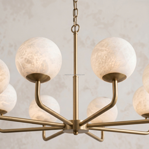 6-<b>light</b> Spanish alabaster chandelier for villa dining room foyer <b>lounge</b> decor - Product Image 3