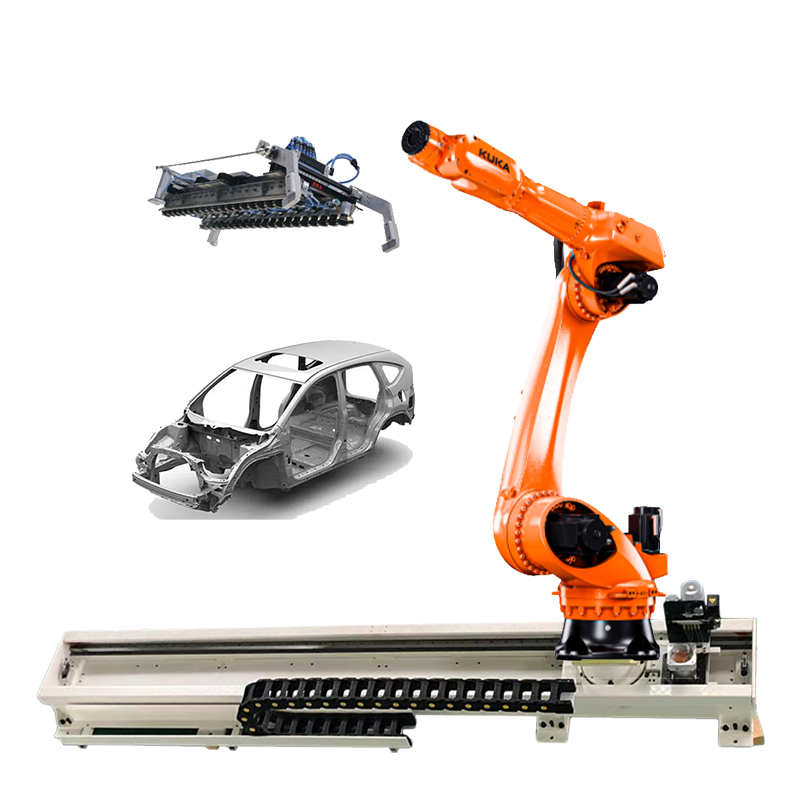 CNC Industrial Robot KUKA KR120 R2700 6 Axis Handling Machine Tending Robot Workstation with Guide