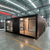 Oferta Especial: Casa Contenedor Modular Plegable y Expandible de 20 pies, Cabaña Pequeña Aislada e Ignífuga, Edificio de Oficinas de 2 Dormitorios para Centro Comercial