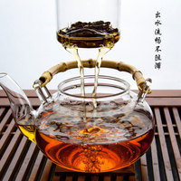 Vente chaude 600ml Gongfu Pot Set À La Main Turc Thé Bouilloire Top Bambou Poignée De Noël Stocké Échantillon Gratuit Personnalisé