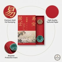 Ensemble de thé de luxe personnalisé, emballage en céramique, estampage à chaud en feuille d'or, boîte en papier rigide, fermeture magnétique, boîte cadeau de luxe personnalisée, impression