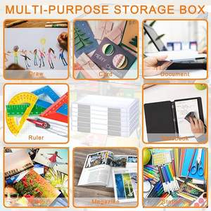 Clear A4 <b>File</b> Portable Project Case Plastic Storage Box for Letter Paper Scrapbook Paper Storage <b>Boxes</b> - Product Image 6