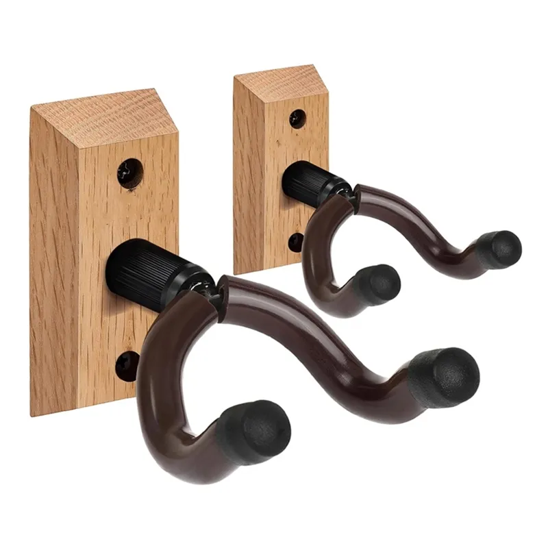 Guitar Wall Mount Hanger Guitar Hanger Wall Hook Holder Stand with Screws Hardwood Guitar Hanger for Bass Banjo