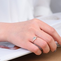 Bagues de fiançailles OAHLAN élégantes en moissanite véritable 1 carat pour femmes, alliances en argent sterling S925 avec certificat