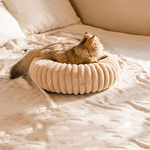 SUREAL ALHOME Donut Katzen-und Hunde bett Beruhigende runde Hunde betten für kleine Hunde Anti-Angst-Kuschel-Welpen bett mit rutsch festem Boden - Product Image 4