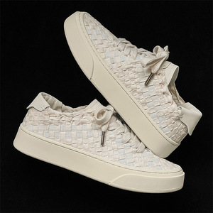 Handmade woven breathable skate shoes summer comfortable solid-color <b>canvas</b> shoes thick-soled casual shoes for men and women - Product Image 1