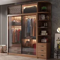 Ekintop modern walkin bedroom wardrobes cabinets wooden storage organizer clothes closet wardrobe