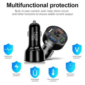 <span class=keywords><strong>Chargeur</strong></span> de voiture rapide 35W 18W 4 ports QC3.0 - Adaptateur de voyage portable multi-prises avec indicateur LED 4 en 1 - Product Image 4