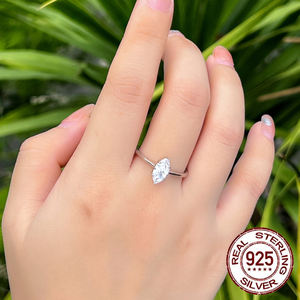 S925纯银侯爵夫人切割立方锆石石订婚永恒戒指女性订婚饰品承诺戒指 - Product Image 2