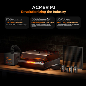 เครื่องแกะสลัก ACMER P3 รุ่นแรกของโลก ความเร็วสูง 48W 2000 มม./วินาที ความแม่นยำสูง ใช้ไดโอด สำหรับอะคริลิก ไม้ MDF หิน หนัง - Product Image 2