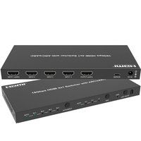Conmutador HDMI 4x1 de 18Gbps con función ARC EARC, conmutador multivisor HDMI, mezclador de vídeo 4x1, conmutador cuádruple sin costuras