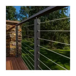 Outdoor indoor pool fence railing wire systems floating staircase 3.5mm swageless cable railing system