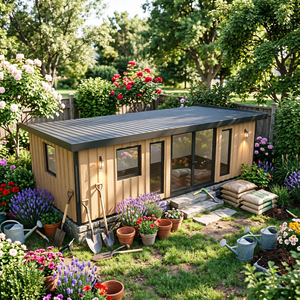 Abri de jardin préfabriqué étanche pour rangement extérieur, maisonnette avec installation facile et faible entretien - Product Image 3