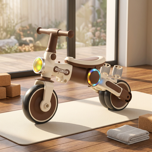 Triciclo per Bambini <span class=keywords><strong>1</strong></span>-6 Anni, Monopattino Bilanciato con Musica e Luci LED, Bicicletta Giocattolo a Tre Ruote in Plastica - Product Image 2