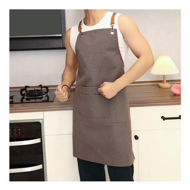 Canvas Sleeveless Kitchen Apron Unisex Waterproof Washable Reusable Custom Logo Durable Eco-Friendly Fashionable
