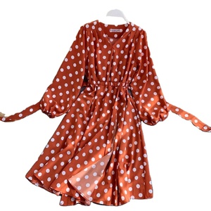<span class=keywords><strong>Robe</strong></span> midi à <span class=keywords><strong>pois</strong></span> de style coréen pour femmes, avec ceintures tendance, <span class=keywords><strong>robe</strong></span> élégante vintage à manches longues, <span class=keywords><strong>robe</strong></span> verte pour femmes - Product Image 6