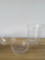 Gobelets à parfait en plastique transparent recyclables de 12 oz avec insert et couvercles en dôme sans trou, 50 ensembles, sans fuite, pour le petit-déjeuner et les collations