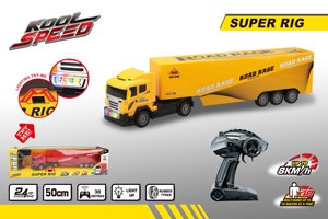 Camion semi-remorque RC 22 pouces à fonctions complètes pour enfants 2,4 G avec lumières, télécommande, transporteur de marchandises, jeux en plein air et aventures routières - Product Image 6