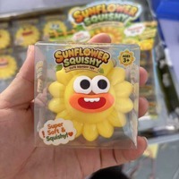 Jouet Squishy Tournesol Mignon de 7 cm, Style Bloc de Construction à Visage Amusant et Moche, à Remontée Lente, Super Doux, Anti-Stress