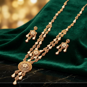 Wholesale Fashion Jewelry 14K 18K 24K Gold Plated Forming <b>Long</b> <b>Necklaces</b> Traditional Turkish Design <b>Long</b> Jewelry Set Oro Joyeria - Product Image 3
