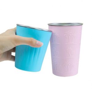 Vasos de Acero Inoxidable de Grado Alimenticio de 280 ml y 480 ml, Vaso de Silicona para Jugo, Leche y Té - Product Image 1