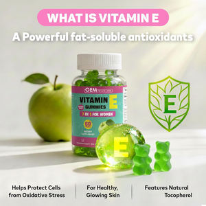 OEM E vitamini Gummies 400 IU E vitamini takviyeleri ile <span class=keywords><strong>VIT</strong></span> A, C, biyotin, çinko, hyaluronik asit ve silika cilt tırnak saç desteği - Product Image 3