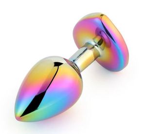Hotselling Anus Sex Toy <strong>Heart</strong> <strong>Shape</strong> rainbow Color Metal Anal <strong>Stainless</strong> <strong>Butt</strong> <strong>Plug</strong> with <strong>Jewel</strong> - Product Image 6