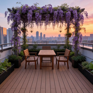 Système de terrasse en aluminium à emboîtement industriel moderne, fixations dissimulées, installation facile, écologique, étanche, métal extérieur - Product Image 5