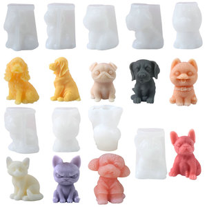 Yuye 3D perro Animal vela molde silicona Animal resina fundición molde cachorro yeso molde arcilla silicona molde para velas de animales - Product Image 1